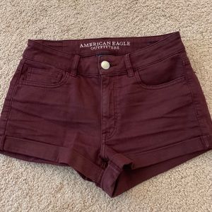 American eagle maroon jean shorts